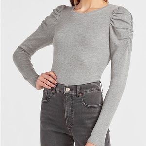 Express Charcoal Heather Gray Crew Neck Sweater